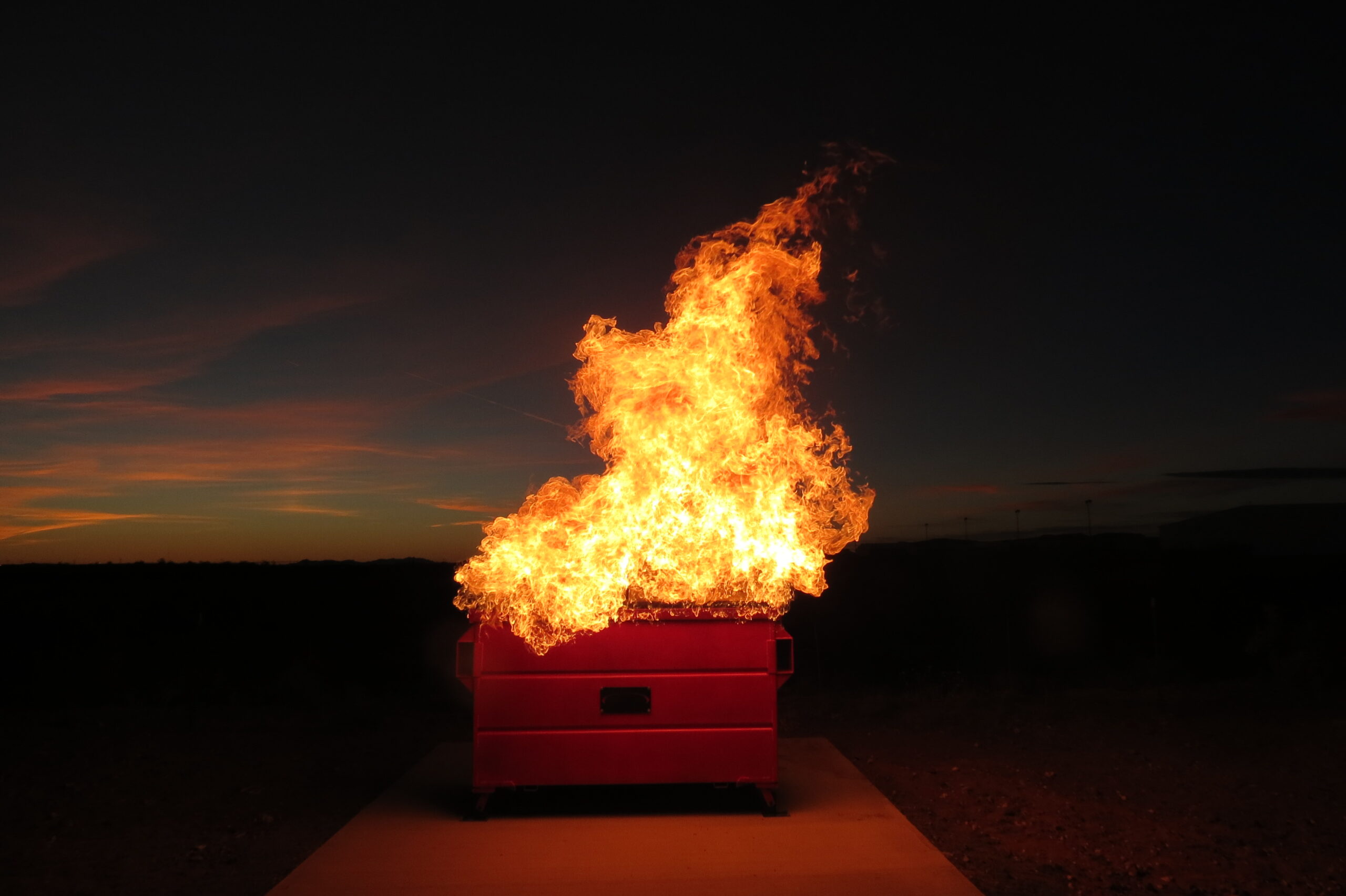 Dumpster fire training prop for controlled live-fire firefighter training