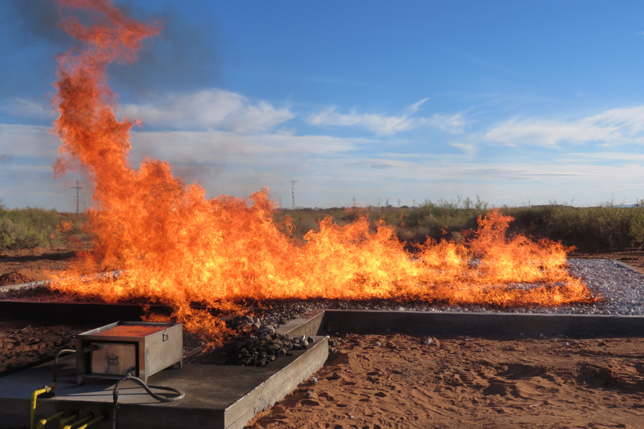 Oil spill live-fire training prop for firefighter Class B fire response and suppression exercises